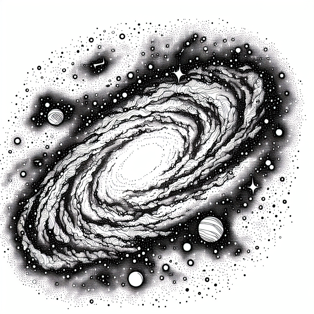 Alternative free printable milky way coloring pages - design variation 1