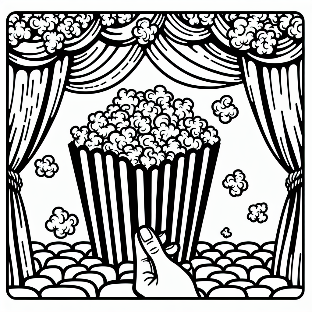 Free printable popcorn movie coloring pages for kids - high quality coloring page
