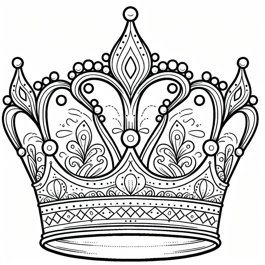 Alternative free printable princess crown coloring pages - design variation 1