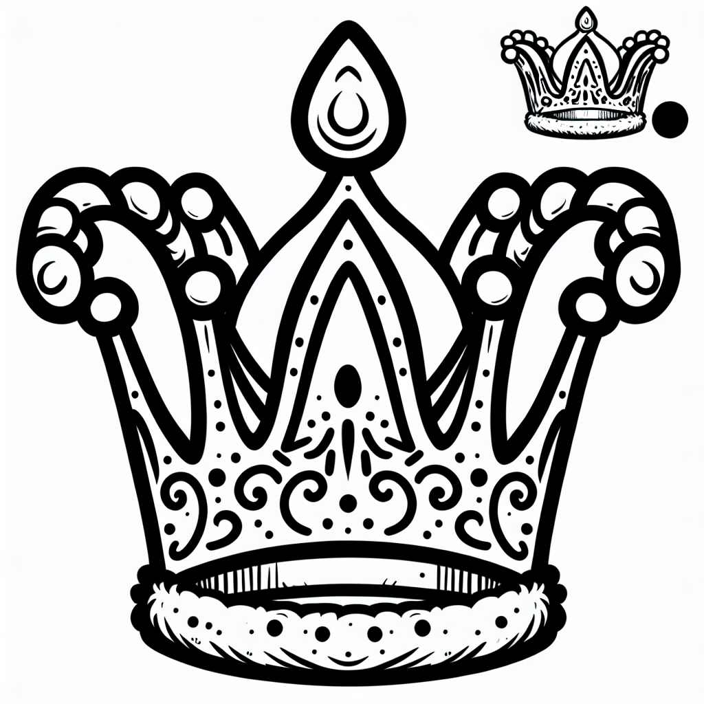 Alternative free printable princess crown coloring pages - design variation 2