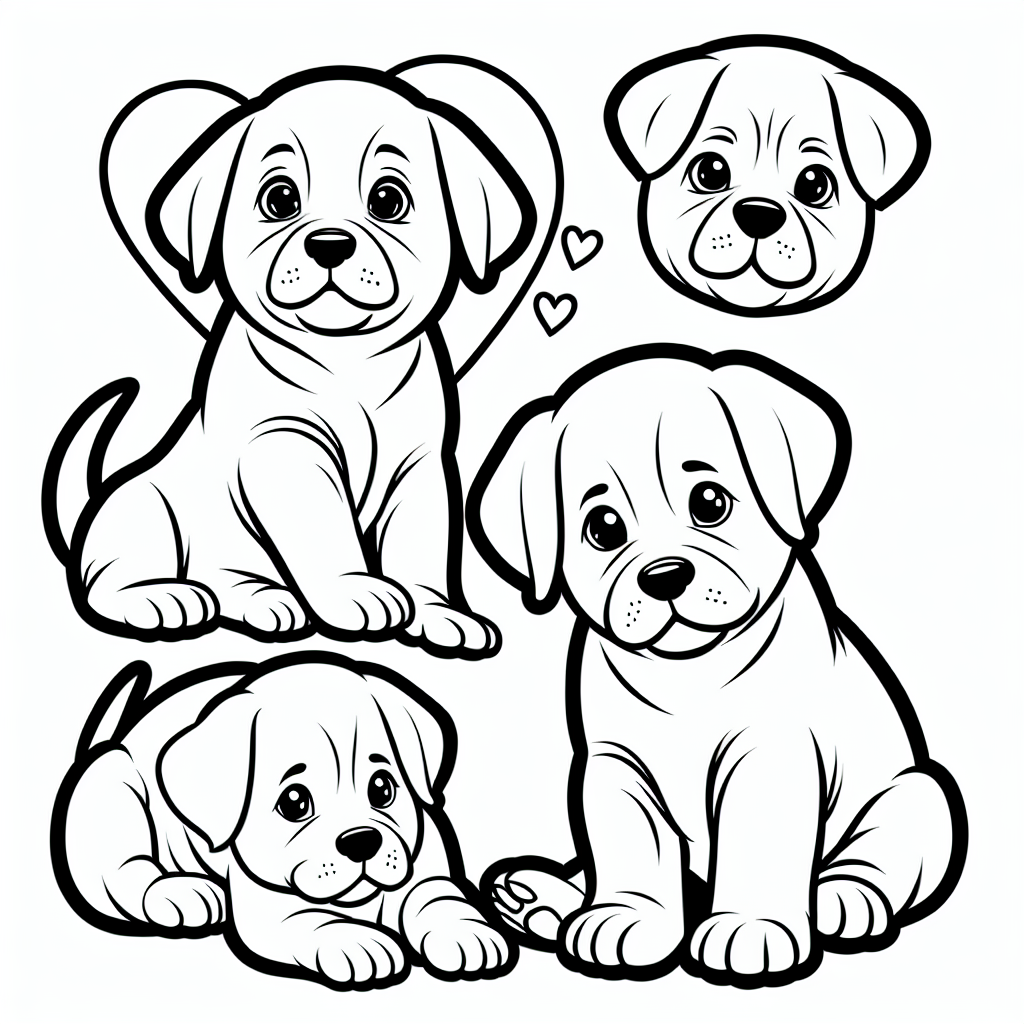 Free printable puppies coloring pages for kids - high quality coloring page