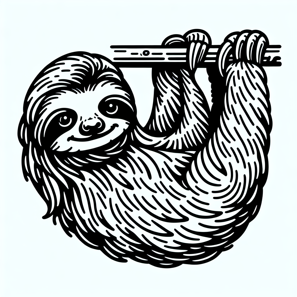 Free printable sloth coloring pages for kids - high quality coloring page