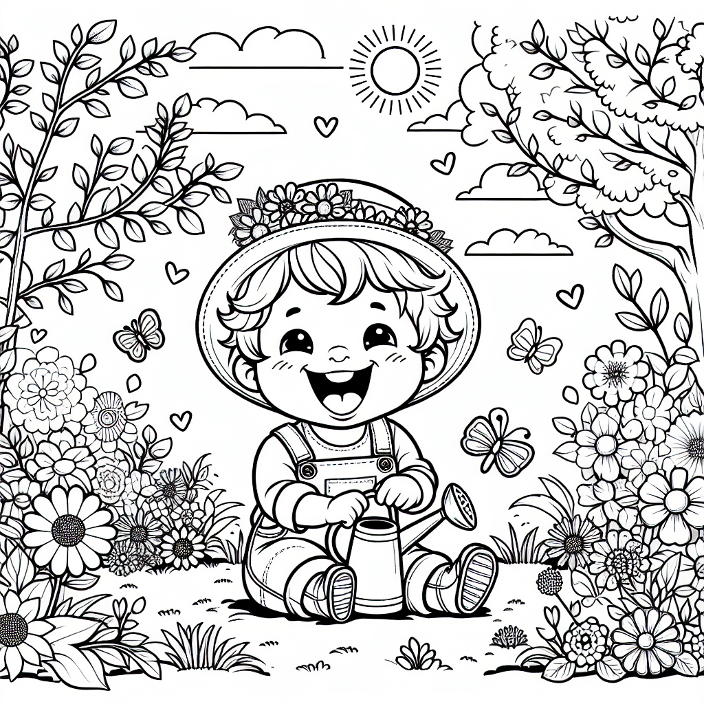 Alternative free printable spring for toddlers coloring pages - design variation 1