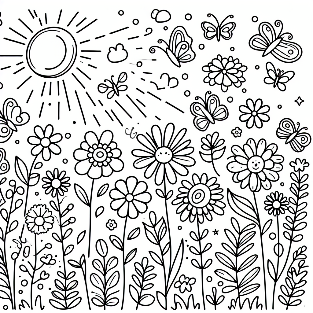 Alternative free printable spring for toddlers coloring pages - design variation 2