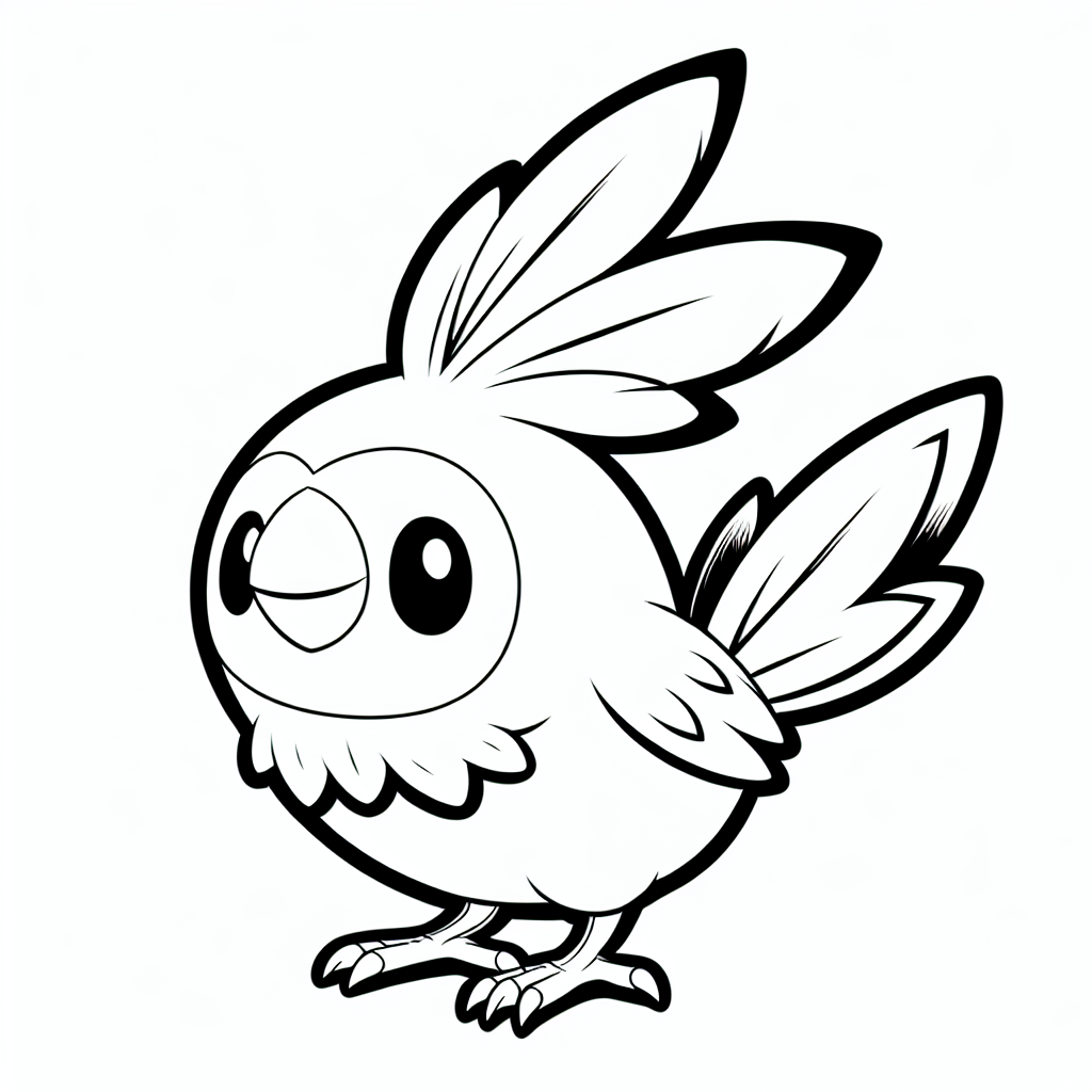 Alternative free printable torchic coloring pages - design variation 2