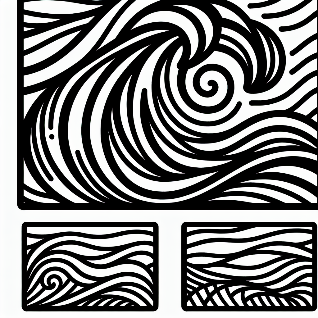Free printable wave pattern coloring pages for kids - high quality coloring page