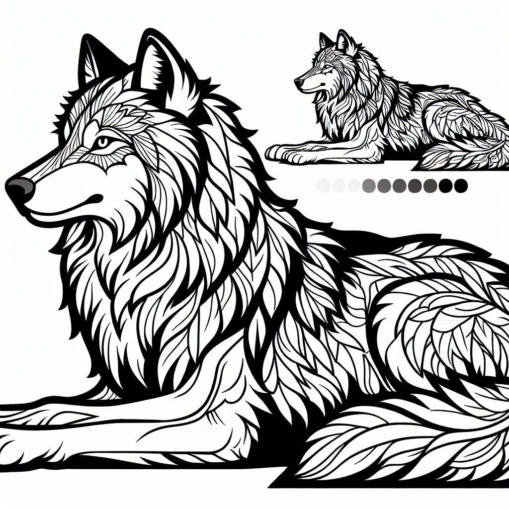 Alternative free printable wolf printable coloring pages - design variation 2